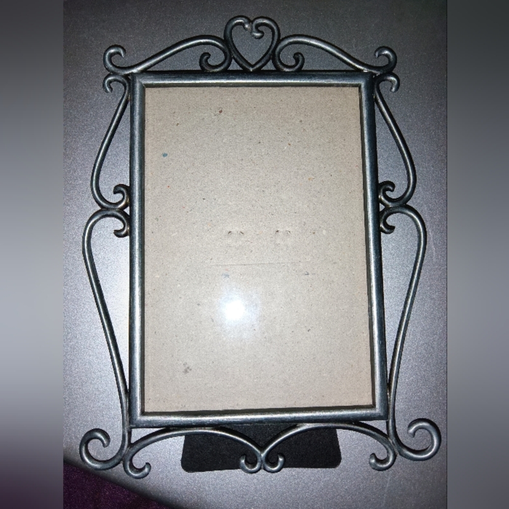 Heart shaped pewter picture frame